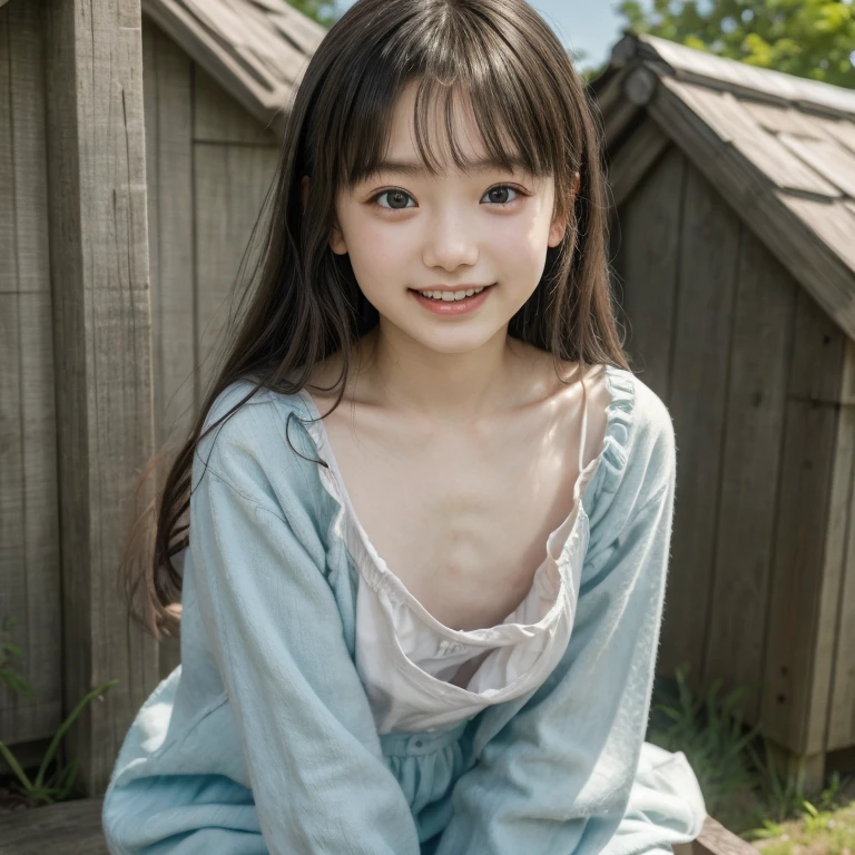 ((highest quality)), ((Photo quality)), (detailed), Perfect Face,11 years old,Upper Body,Thin arms,White skin,