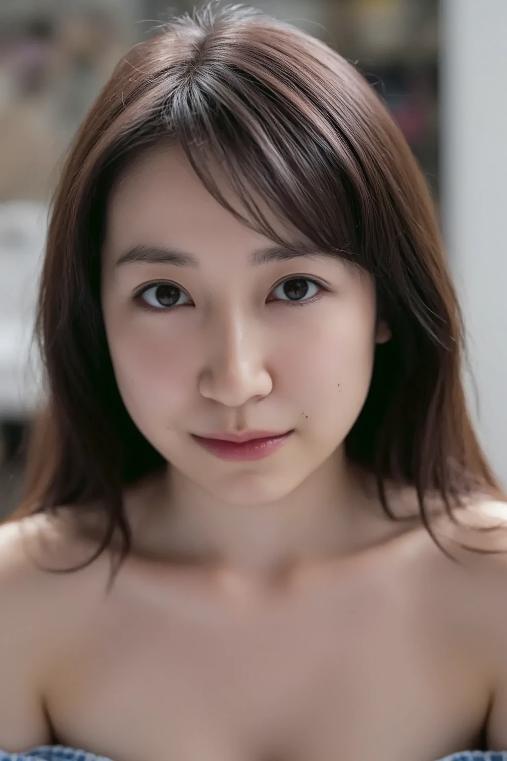 Beautiful and mature 55 year old Japanese woman, 1 female, Married women, Long eyelashes, Low Ponytail, Flowing Hair, Red lipstick, Pink Cheeks, Pearl Necklace, Earrings, Dark eyeshadow, Embarrassing, Small breasts, Flat Chest, ((Completely naked)), Beautiful body, sit on a pipe chair, ((Pink Background)), ((Full Body Focus)), Pussy, Browsing Caution