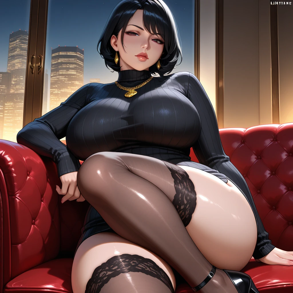 NSFW, (girl),((optimal quality)), ((Masterpiece)), (A detailed: 1.4),face red,perspire,showing niples, fully naked,The ultimate masterpiece,(fidelity:1.2),(sexy),open air bath, (Huge chest), Open crotch, Open legs, (Smooth: 1.1), (Cutes: 0.9), (shiny: 1.1). Black short hair, red lips, green eyes, lust face, fubuki from one punch man. Transparent stockings, vig tits