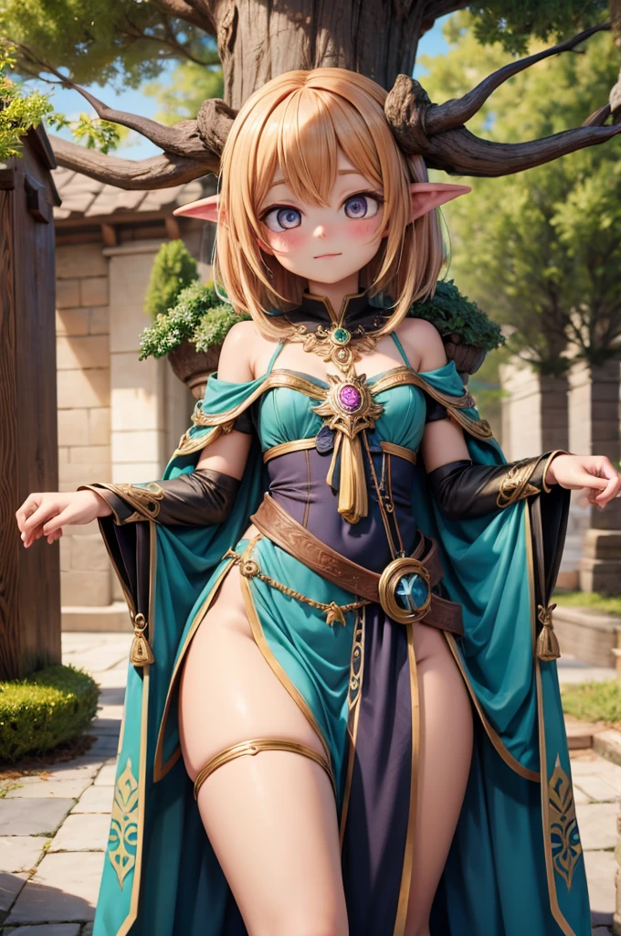 dosukebe elf girl, trival dancing scene, elven priestess, green elven costume like harem dancers costume, transparent veil wide, on tropical Polynesia stage at night, gigantic tits, wide hip, (narrow waist:1.1), blonde french braid hair, in heat, smile, open mouth, subtle ambient glow, glistening clothes, textured fabric, perfect anatomy propotions, (beautiful body:1.1), absurdres, delicate and intricate hair, global illumination, face lighting,