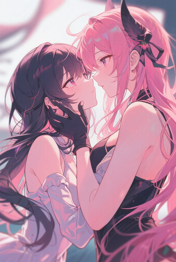 colored pencil((masterpiece)).(best quality). (couple)Draw a picture of a
(((pink hair, long hair,straight hair)))((two side up, green eyes)),
eyeshadow, eyeliner,glow eyes, hyper detailed eyes, intricate eyes, beautiful eyes, best lighting, detailed eyes, focus on eyes,((star-shaped pupils,glowing pink pupils))
18-year-old girl,wearing a Transparent jacket made of PVC material. shoulder exposure.being embraced by a ((29 years old,high stature, wearing a black tuxedo, blackhair,very short hair, pixie cut, dark eyes handsome) man)(Night view of Tokyo background.)