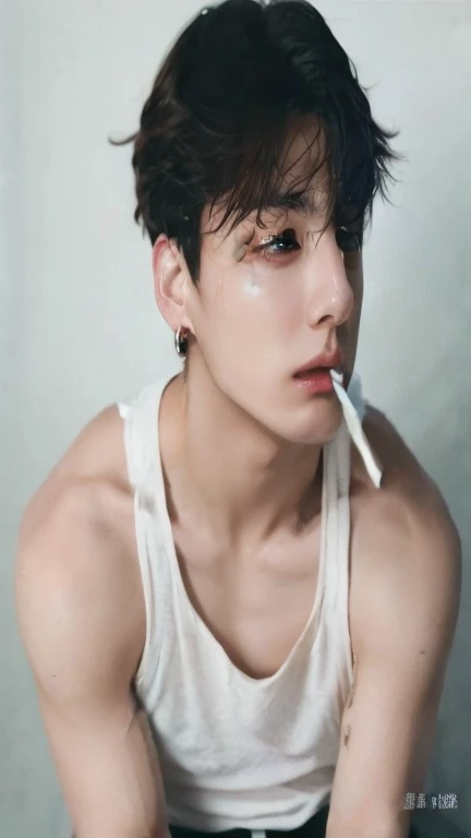 (8k, RAW photo, photorealistic:1.25) , 1 boy, handsome, bulge, naked, sleeping on the bed, raising arms, showing armpits, armpit hair, wearing only underwear, big bulge, handsome, 21 years old, good body, Korean, Asian, white skin, oily skin, half body photo, cute boy, no errors, good pict, no bugs, emo hair, copy face, take off his clothes, remove his clothes, kissing