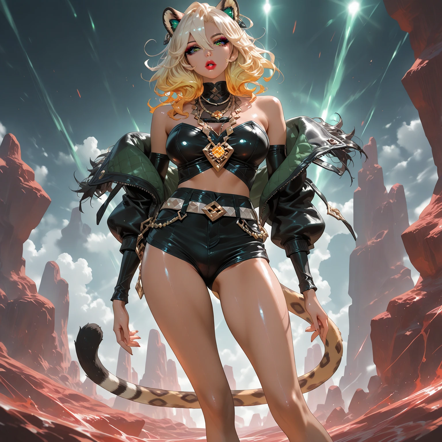 1girll, full bodyesbian, The style of the Batwoman costume, Medium breasts, Yellow Batman logo on chest and belt, Masterpiece, Best quality, Detailed skin texture, Detailed cloth texture, Beautiful detailed face, Intricate details, Ultra detailed, Straight blonde hair, Dynamic pose, (Night Gotham City street background), (Best quality, A high resolution, Photorealistic, primitive, 8K,Masterpiece, ),Best quality, Masterpiec8K.hdr. High ribs:1.2, filmgrain, Blur bokeh:1.2, Lens flare, (vivd colour:1.2), (Delicate),