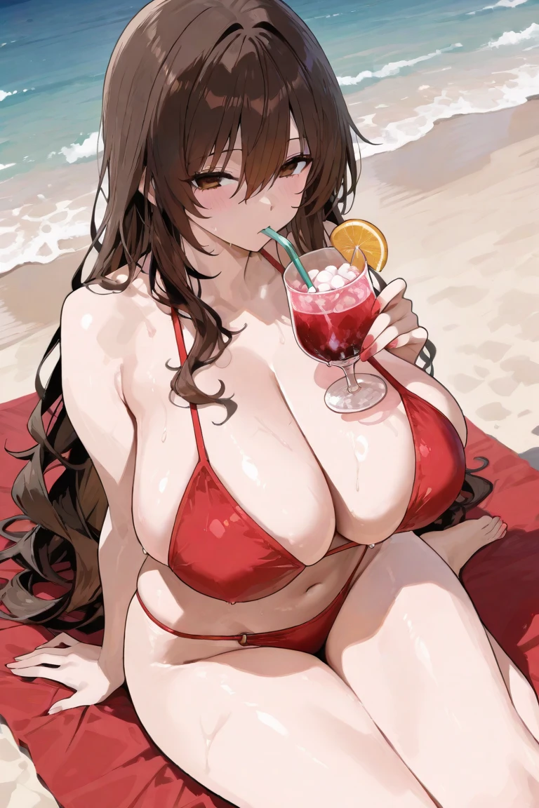 An anime-style artwork depicting ruan mei from the game Honkai star rail.
Tags: ruan mei, anime, detailed eyes, detailed lips, (micro bikini : 1.4), smiling expression, intense gaze, glowing emblem on hand, dynamic pose, (lying on sun lounger), outdoor, beach,, vibrant colors, digital art, high-resolution, professional quality, gigantic breasts, (underboob : 1.4), curvy, cowboy shot, (gigantic breasts: 1.4), green eyes, (light brown hair)