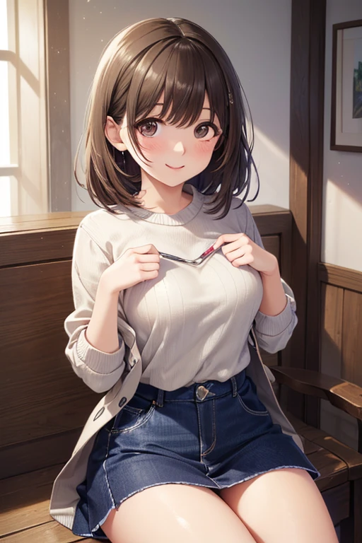 (( Highest Quality)), ((傑 Highest Quality、masterpiece、high sensitivity、 high resolution、 detailed depiction、 draw a delicate face))slender woman、、 with a smile、Pastel-colored knit depicting a delicate face & sweater 、
、
,((( masterpiece, Highest Quality, high resolution, 超 high resolution, Pixel Perfect , description boundary, 4K, RTTX10.0))),
、Anegasaki Nene, shiny brown hair, beautiful brown eyes, smiling face, sparkling pupils, (fine grain), , highly detailed face,, (masterpiece:1.2, best quality), ((only1 girl)), ((cowboyshot:1.5))