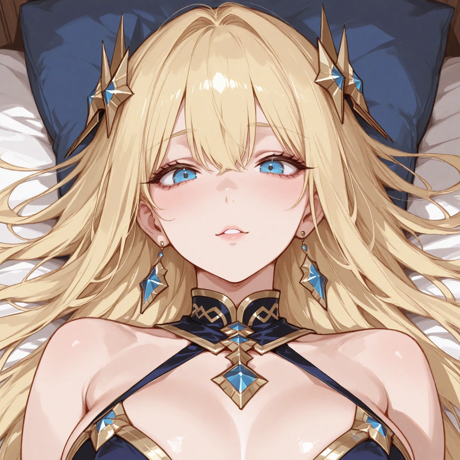 ((Highest quality)), ((masterpiece)), (detailed), （Perfect Face）、The woman is Tearju, with green eyes, medium-length blonde hair, and is wearing a Princess Zelda costume.、The woman is the princess of Hyrule and the wife of King Ganondorf.、The woman is embracing King Ganondorf on the large throne.