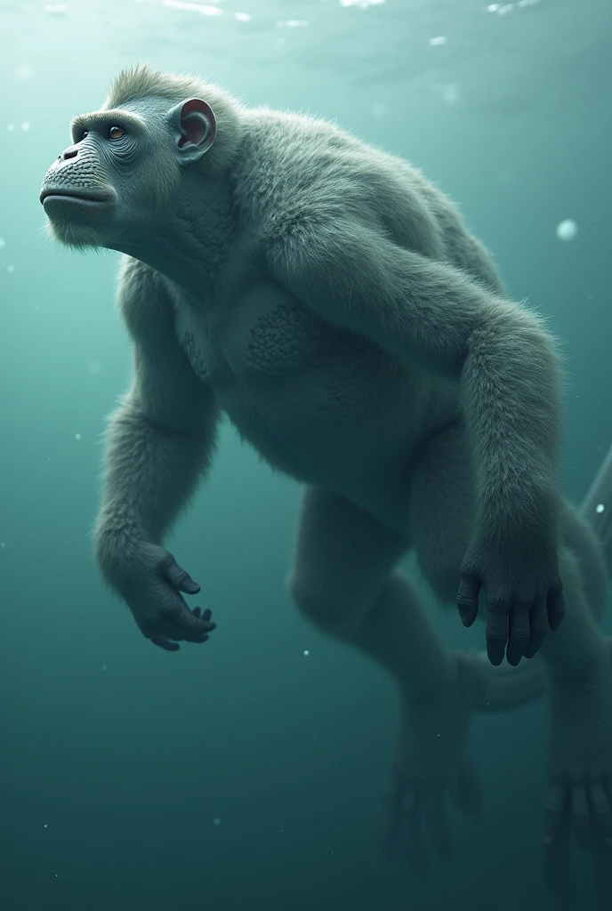 monster, Big body type, Standing in the sea, Smooth surface, the whole body is white, Hollow eyes, cough, There are small boats around, A spectacular sight, heavy atmosphere, Surrealism, Chiaroscuro, Cinema Lighting, Wide Shot, masterpiece, Accurate, Anatomically correct, Super Detail, Attention to detail, Highest quality