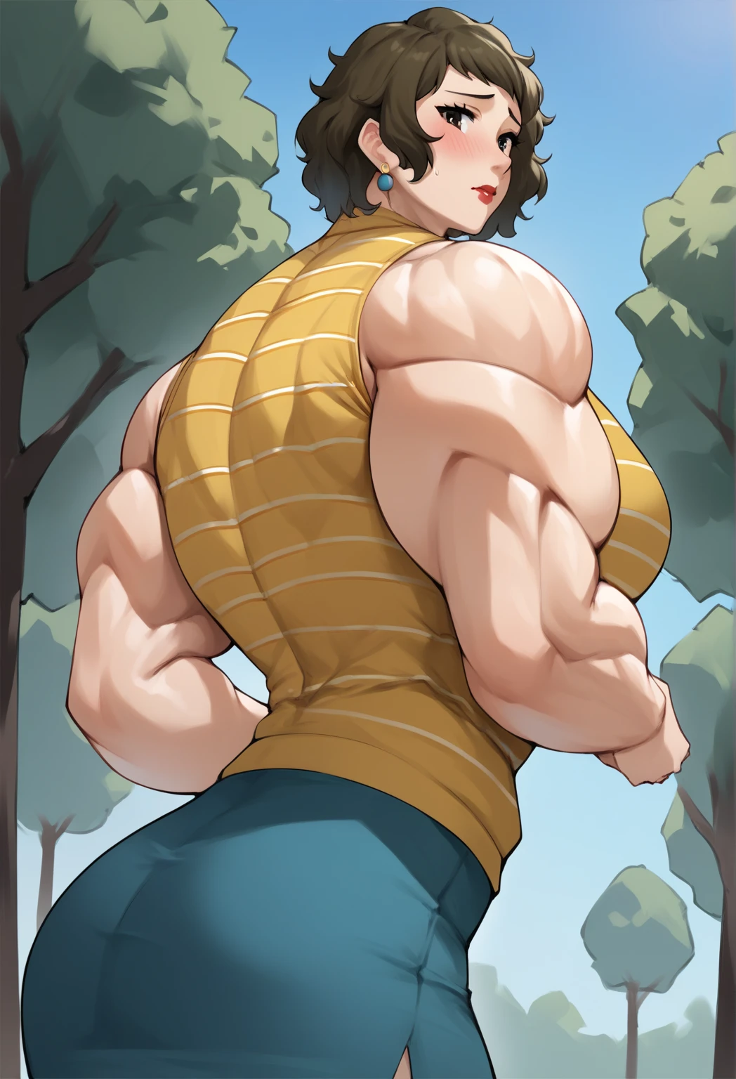 1boy asian male, (korean man with k-pop idol look), black hair, giant, model shoot style, looking at viewer, standing, strong body, standing, in the rainforest jungle, exotic skin, traditional tribe costume, prominent muscle bulge, brutalmass, detailed face, heavy muscular, stubble, photo real, sexy, big, brutalmass, giant, muscular body, bulk, massive body, large size, smile, illuminating light, sunrise, outdoor