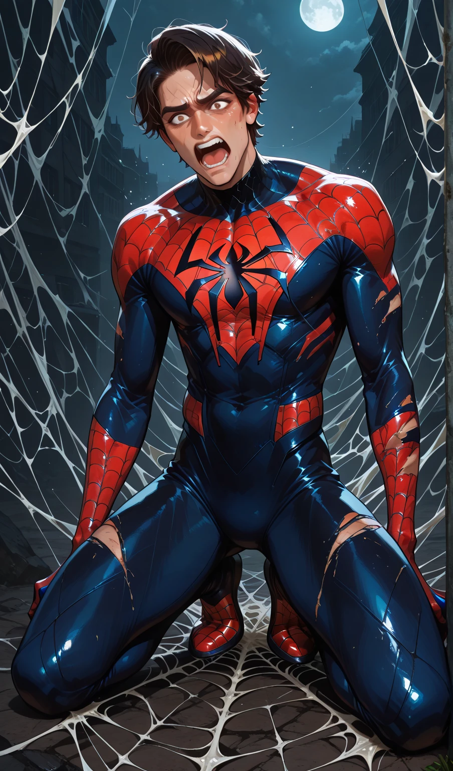 Kayn dressed as spider-man
