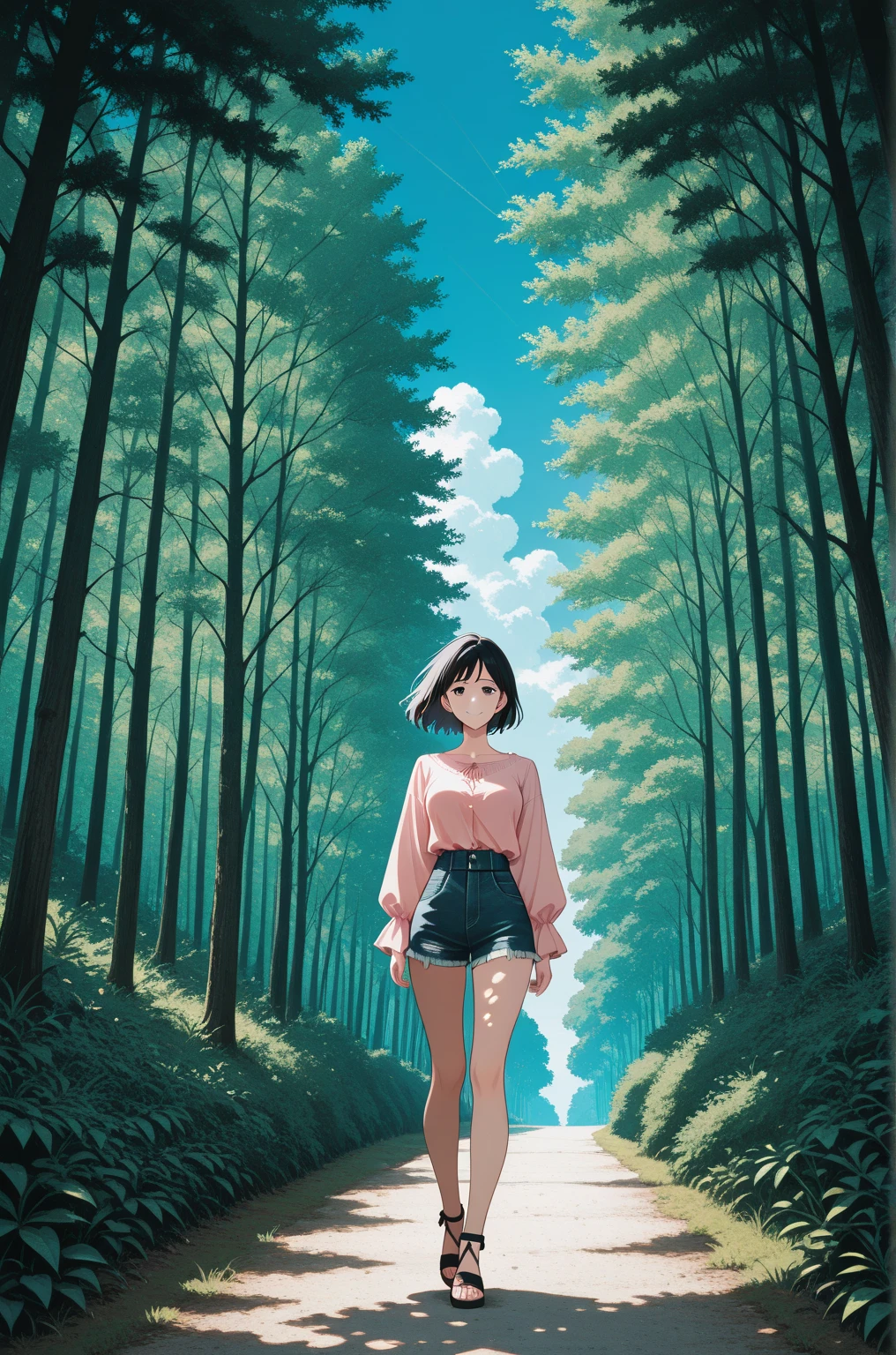 masterpiece, amazing quality, best quality, high resolution, 4K, 8K, UHD, 
Ukiyoe art styles, by rella, by Yoneyama Mai, by Hasegawa ChikuyÅ
1girl, solo,  Knit dress, denim jacket, and ankle boots., stylish, Sightseeing in Tokyo, in a bamboo forest, enthusiastic,
dutch angle,
<lora:Rella:0.3>, <lora:YoneyamaMai:0.3>,
