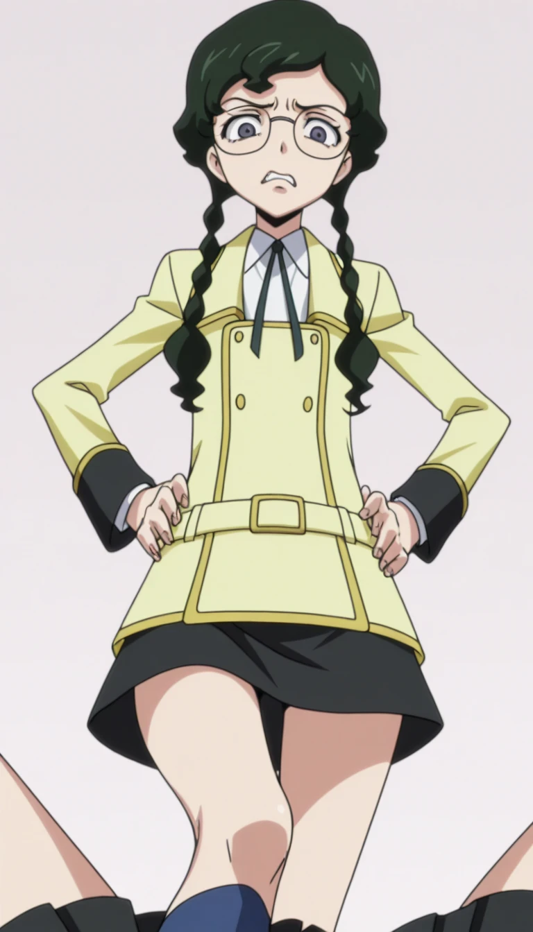 (masterpiece),(Highest quality), (High resolution), (unity 8k wallpaper), (Ayaka Kagari), One girl, Witch Costume, Witch Hat, vest, pleated skirt, mini skirt, (black kneehighs), loafers, Upper Body, View your viewers,