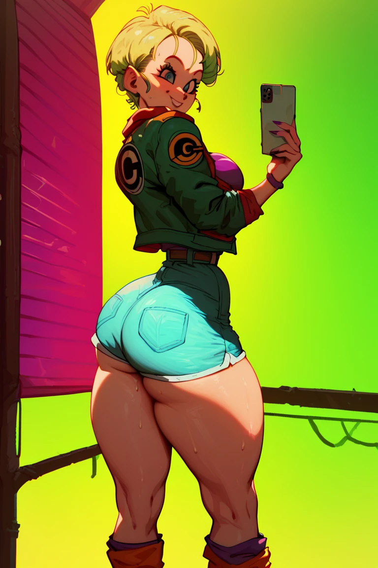 1 girl, medium, (((big ass))), {{{wearing short bikini}}}, (Dark green hair), (((green eyes))), ((((bob hair cut)))), (in the city at night walking down the street and people looking at her), scenery very detailed, (slender), (thin waist), (butt only), large and well-toned ass, (slim and muscular leguscular belly, wearing a high heel shoe, (((full body photo))) , (Standing), perfect body, perfect legs and well detailed, perfect eyes with reflection in the eyes, sweaty body, perfect and ultra detailed hands, perfect and ultra detailed fingers, perfect nails and painted black, shiny hair, twintails , glowing eyes, eye flare, (cute smile), anime, anime style, ray tracing, glare, drop shadow, panorama, Sony FE, 8K, high definition, artwork, accurate, anatomically correct, super detail, best quality , high resolution, high definition, 16K, hdr