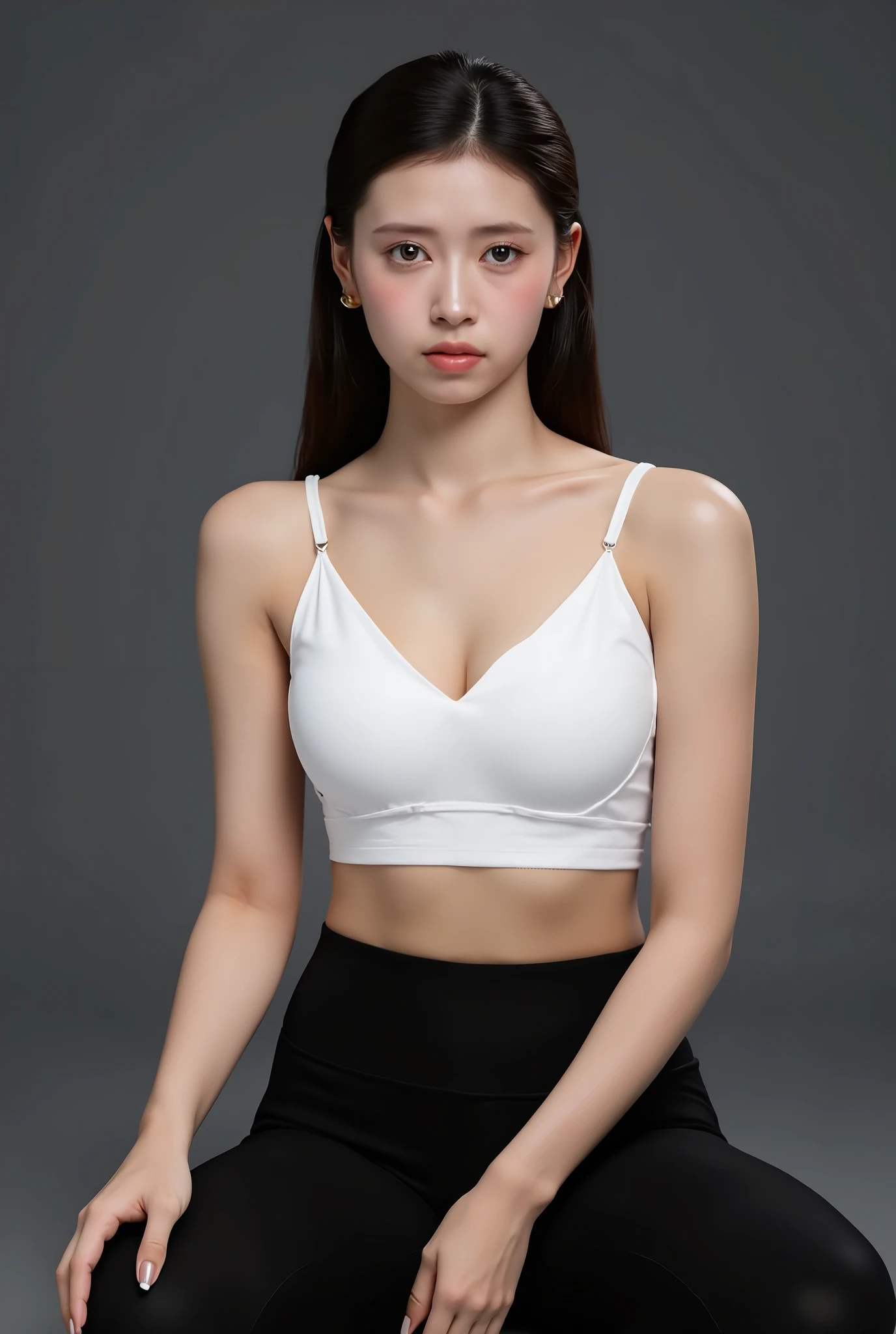 1 woman, Wearing tight white crop top, medium breasts, Wearing Microskirt, 8K - Top Quality, Knee Shot, medium sized ass, huge thighs, sexy pose walking up, hour glass body
