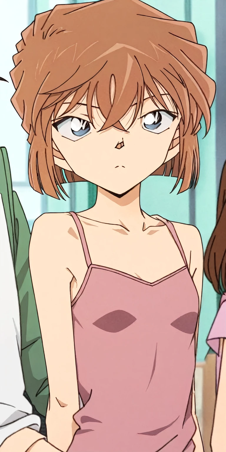 haibaratv,1girl,anime screencap,brown hair,short hair, masterpiece, expensive quality, very_expensive_solve, big_file size, full color,(completely nude:1.2),pussy,niplles,(loli kid),