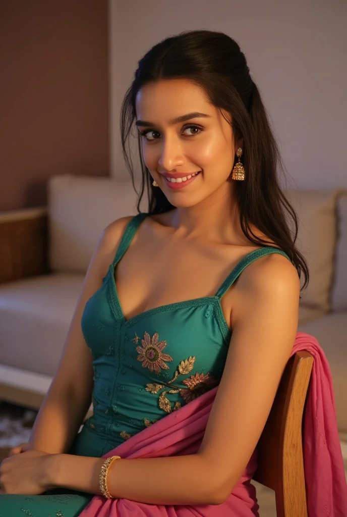 Colorful strapless bra, Ukrainian Beautiful Woman, masterpiece, high quality, realistic aesthetic photo ,(HDR:1.2), pore and detailed, intricate detailed, graceful and beautiful textures, RAW photo,16K, (bokeh:1.1), cinematic lighting, cool tone, focus on girl, 1girl, beautiful face, light-smile, smooth skin, juicy lips, eye_shadow, soft large breasts, ultra detailed, (Subsurface scattering:0.8), high resolution, world-class official images, impressive visual, perfect composition, bed room, Medium Hair