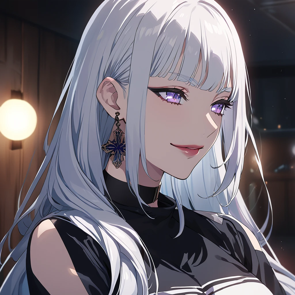 {{swim ring}}、Silver Hair、Vampire's Girlfriend、Wavy long hair、Ocean、blue sky、swim ringに乗る、Swim ring、Tsundere girl、luxuryな白い水着、bikini、Lots of decorations and accessories、Vampire motif、evil smile、dynamic angle、Big Breasts、swim ring、Date、Holding boyfriend's hand、Double teeth、Splash、luxury、Popularity