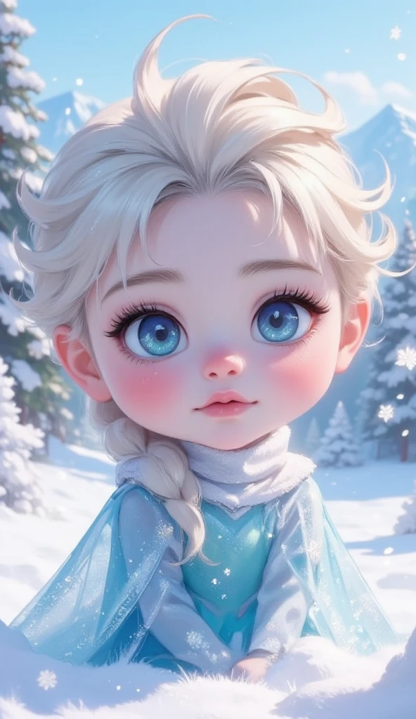 A (SmolOne:1.2), baby (Elsa), intricate, highly detailed, digital painting, artstation, matte, sharp focus, by (SmolGuys:0.6)