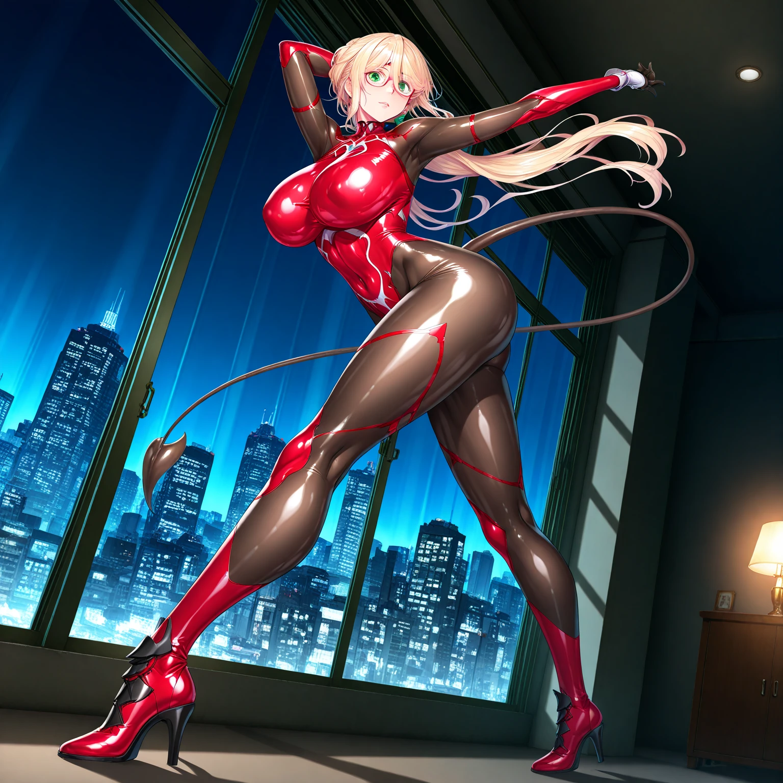 (masterpiece,best quality),((ultra detailed,extremely intricate,ultra high res,RAW,HDR,)),,inely detailed beautiful eyes, (photorealistic:1.2)city street background, busy street view,(night), 1girl,looking at viewer,upper body,lens 135mm,f1.8,figure four sitting, takamaki anne, natural breasts, inely detailed beautiful eyes,perfect eye makeup,wide-eyed,glowing eyes, (red clothes,red skintight latex swimsuit with zippers and cleavage window:1.3), cat tail, blonde hair, dreamlike, dreamy, floaty, modelshoot style, sexy slutty quality, Detailed skin texture, detailed cloth texture, stunning gradient colors,ray tracing, side lighting, Rim lighting,best shadow, perfect female body,perfect breasts,perfect hips,perfect anatomy,smooth midriff,skiny and thin, lustrous skin, glossy skin,slim legs,shiny skin, public,photographer,