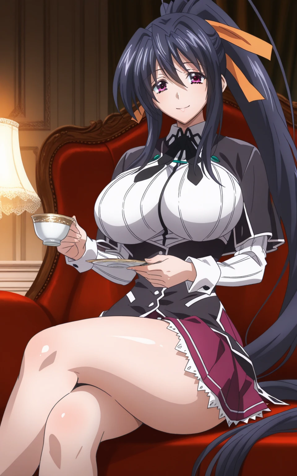 homura akemi, huge breast, golden bikini, curvy, resting in bed, full body, lingerie, nipples