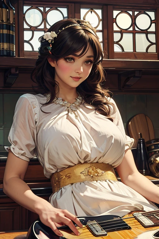 (best quality, masterpiece:1.2), portrait from the knees of slim Very Beautiful tween girl, standing, in late 18th century lingerie, Duane Bryers style