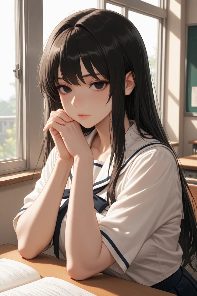 (nsfw), (Surreal), (8K), (Very detailed), (Best illustrations), (Beautiful attention to detail), (Highest quality), (Masterpiece), (Wallpaper), (Detailed face), Alone, "1 girl, 1 hour drawing challenge", Wet sweat dripping down her chin, (School uniform: 1.3), Gazing intently at the audience, Exquisite detail in her features, Detailed facial expressions, Capturing the essence of Pure Erotic Face Ace_ v1.
