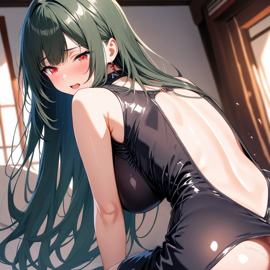 Lum, Urusei Yatsura、You're a nuisance, Urusei Yatsura, Anime girl sitting cross-legged on the floor, anime girl squatting, Beautiful anime girl squatting, a hyperreal high school girl, seductive anime girl, hyperreal high school girl, beautiful anime high school girl, Kantai Collection Style, real high school girl, cute , cute anime girl, naughty anime style, Beautiful charming anime teen,(((Sexy see-through lingerie for women,Shiny bodysuit,Smooth and silky clothing,Trimmed combination,Lace Stockings,Erotic leash,pajamas))),