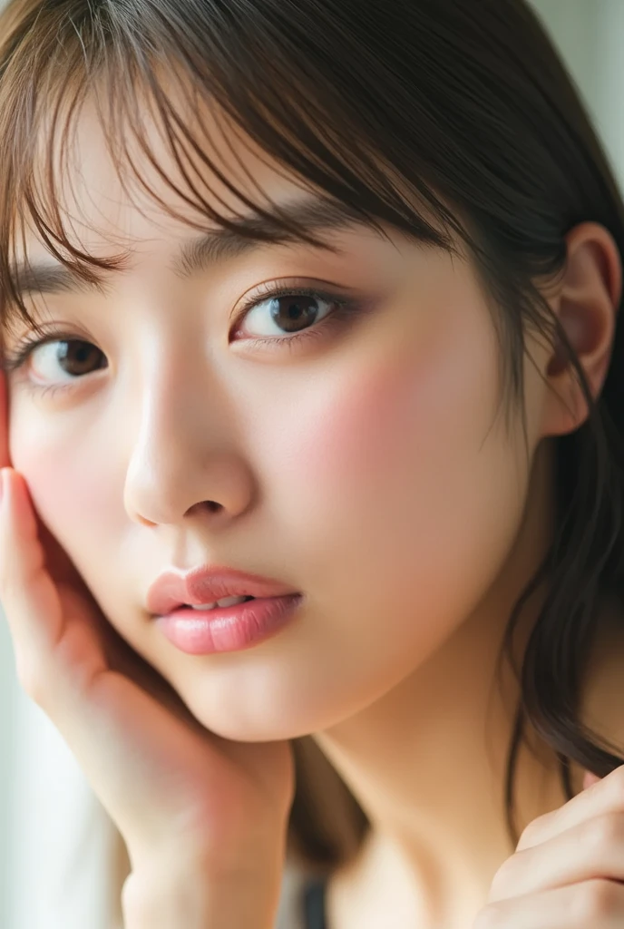 Tabletop, highest quality, figure, Very detailed, In detail, High resolution, 8k wallpaper, Perfect dynamic composition, Beautiful fine details, Natural Lip, Yumiko Takino's face、Tank top, Big Breasts, Cleavage,whole body,Black Choker, Black tight skirt,Random sexy poses