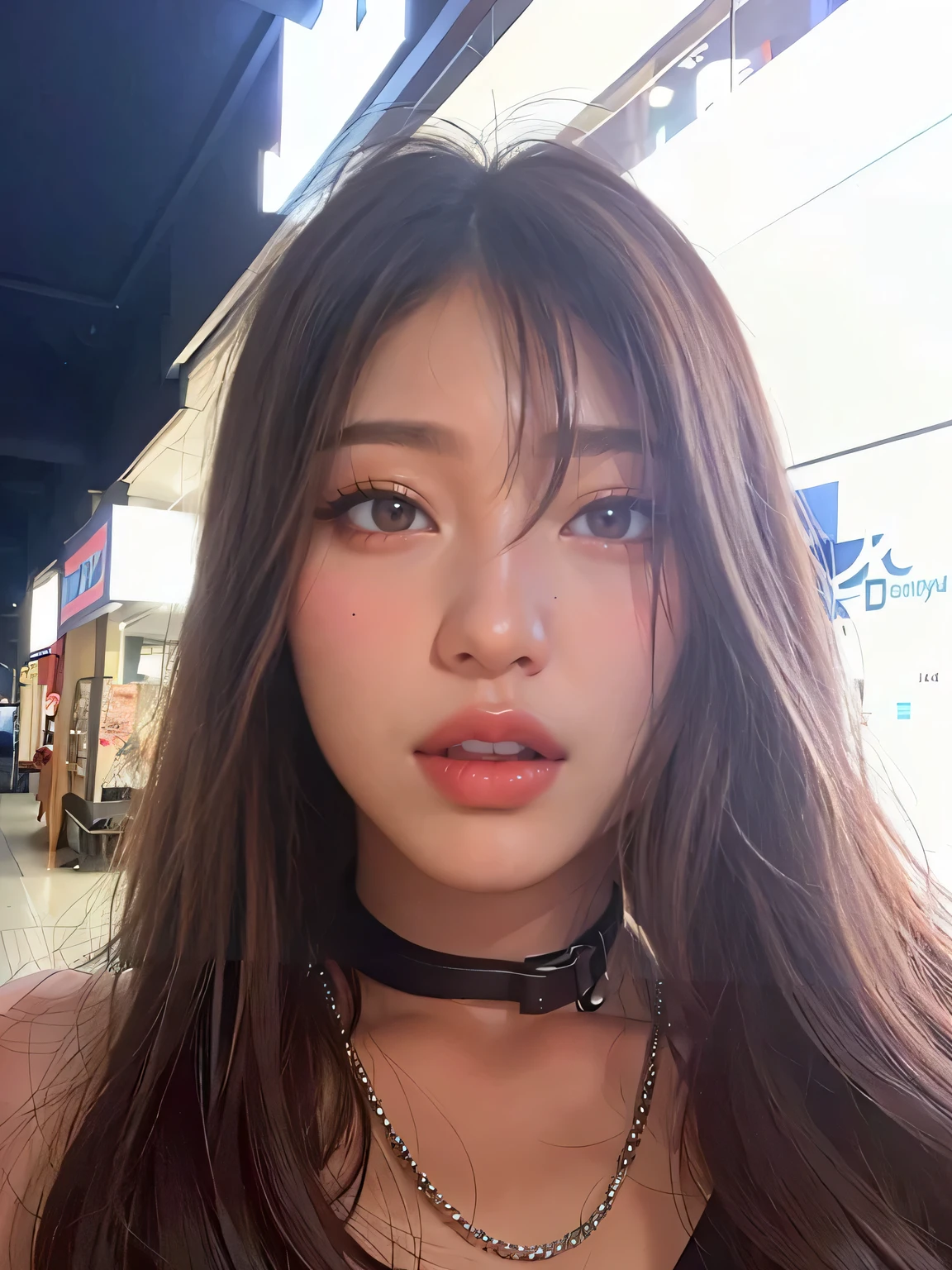 (very detailed, beautiful, In the underground parking lot, slightly fat, full, big breasts, big breasts, M Cup, sexy, delicate face, Burgundy turtleneck dress, large aperture, characters close up)