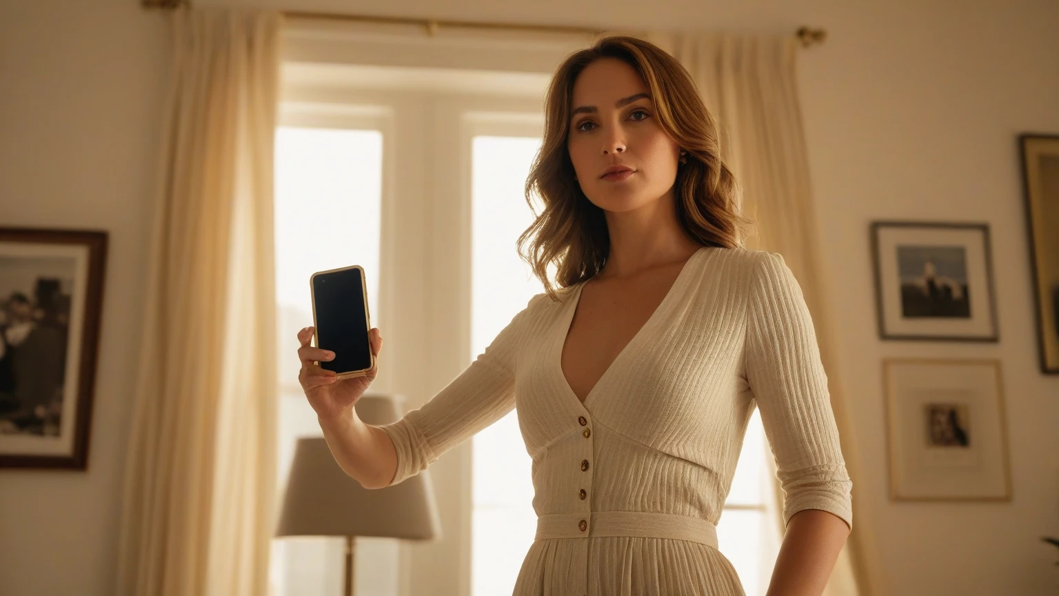 headshot, woman in a black top, sweet smile, in a room, soft colors, bokeh, masterpiece, high quality, (high detailed skin:1.1)
joi, selfie con un papel en la mano que dice :Brandon: