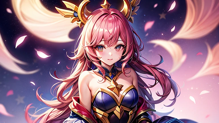 Demon hunter from celestial world, (Radiant Royal Hunter Cape: 1.2) Blue and silver Color Hunter Suit, (extremely delicate beautiful eyes and depression but arrogant eyes), (multicolor, ponytail, iridescent hair, colorful hair), (magical, mythic,fantasy), (Super Model Body Shape, idol, seducing body, attractive, gorgeous, charming, majesty, Sexy Saint aura), Original Character, Masterpiece, Tempting Dark Eyes, Blue Gemstone Accessories, Gold Belt, Gold Necklace, Under sun shine, unique crown, 16k, bare shoulders, cute, petite, solo, legend, horny blush, pink lips, cinematic lighting, full body close-up, scale up, perfect shade, colorful, korean anime art, godness halo, see-through clothes, ultra thin
