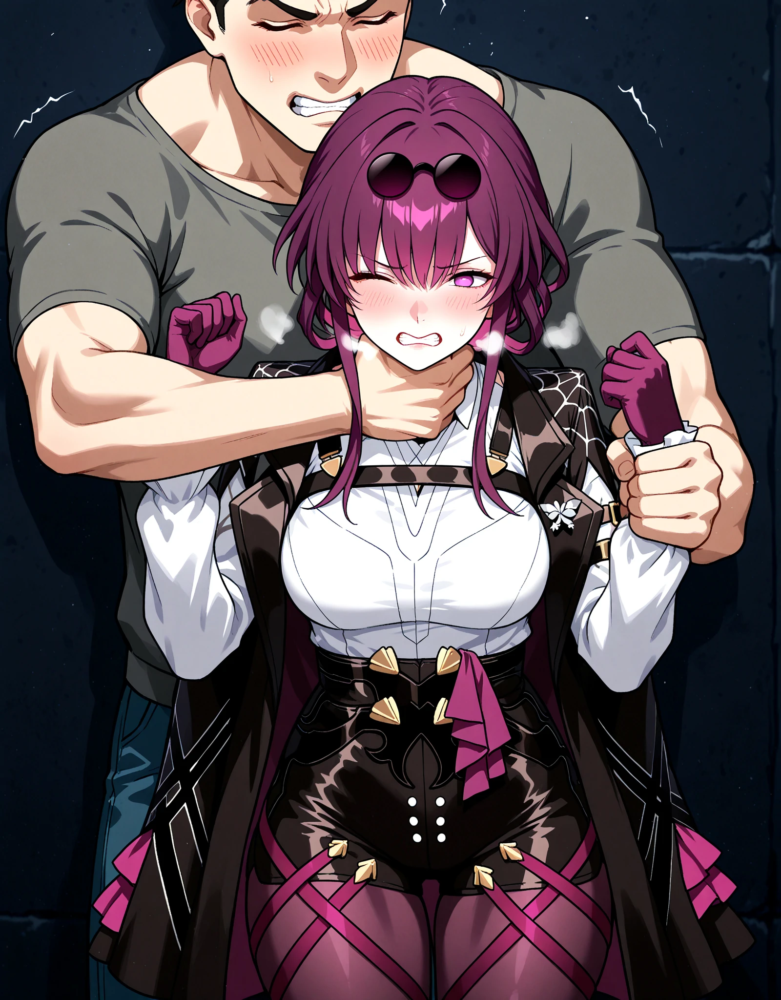 Suguru Geto from jujutsu kaisen female version with satoru gojo kissing