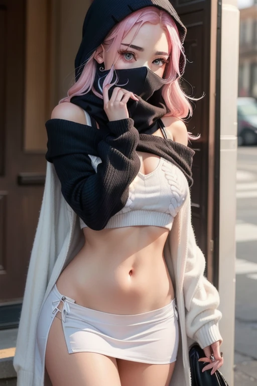 A ghost girl with succubus wear sweater