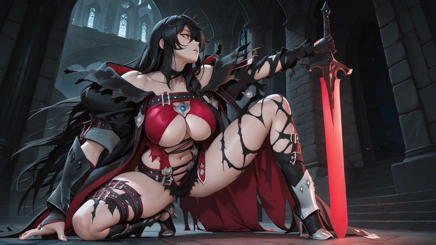 ((highest quality)), ((masterpiece)), (detailed), Perfect Face、NSFW、、Squat、Leg spread、solo、Covered in semen、fronting her underwear aside, she spread her pussy、Masturbatiegao、Cering、Garter Stockinne bodysuabdomen tattoo