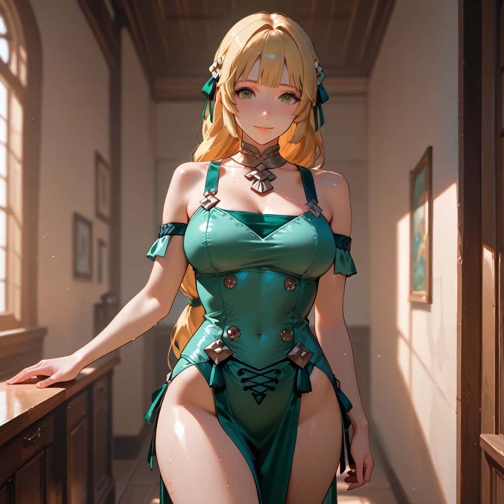 High image, Super Detail, High resolution, Anime, Manga, Illustration, sit astride, Straddling, wariza, yokozuwari, full bodyesbian、haar、The skin、Everything is white, Beautiful woman, Ecstatic expression, Amorous expression, Seductive look, Seductive moist half-open lip, Flowing layered messy half up braided hairstyle, sparkling green eyes, slender, Full body, Northern Renaissance style in the background, Fantasy, Galaxy, Magic Circle, Kaleidoscope, Rainbow and golden neon lights emitting many lines radiating from the floor and ceiling, cyberpunked, Water droplets, splash water