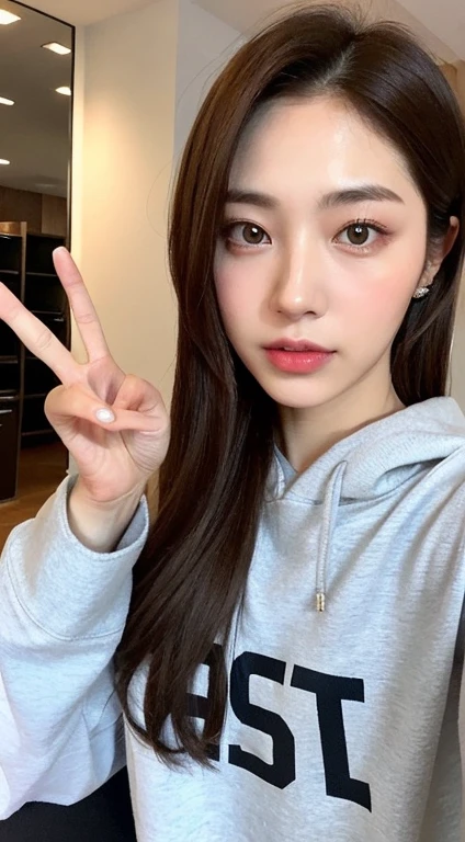 There is a woman with long hair making a peace sign, Parque Ji-min, song hye - kyo, Lee Ji - Eun, Lee Ji-eun, Heonhwa Choe, Jinyoung Canela, Dom Yunjoo, Jaeyeon Nam, dilraba dilmurat, Lalisa Manobal, jennie blackpink, Directed by: Ayami Kojima