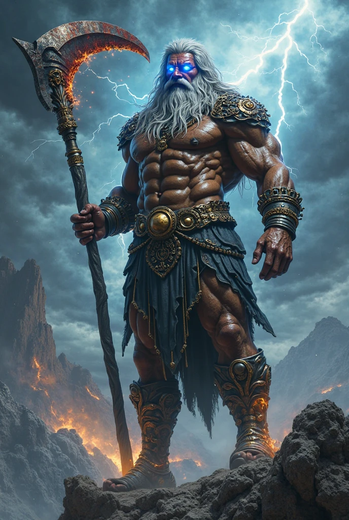 (a strong, muscular, white-haired Nordic man), muscular body, muscular arms and legs, piercing blue eyes, rugged handsome face, broad shoulders, long white hair flowing down his back, thick beard, confident posture, wearing a fur-lined cloak, standing on a snowy mountain peak, surrounded by pine trees, snow-covered landscape, a Viking helmet on his head, holding a large battle axe in his hand, the Northern Lights shimmering in the night sky, dramatic lighting casting shadows on his strong features, a sense of power and determination emanating from him, his muscles glistening with sweat, a sense of adventure and bravery in his eyes, a symbol of Nordic strength and endurance, a truly epic and majestic figure, an embodiment of the Nordic spirit. (best quality, highres), ultra-detailed, realistic, heroic, warrior, snowy landscape, intense colors, dramatic lighting.