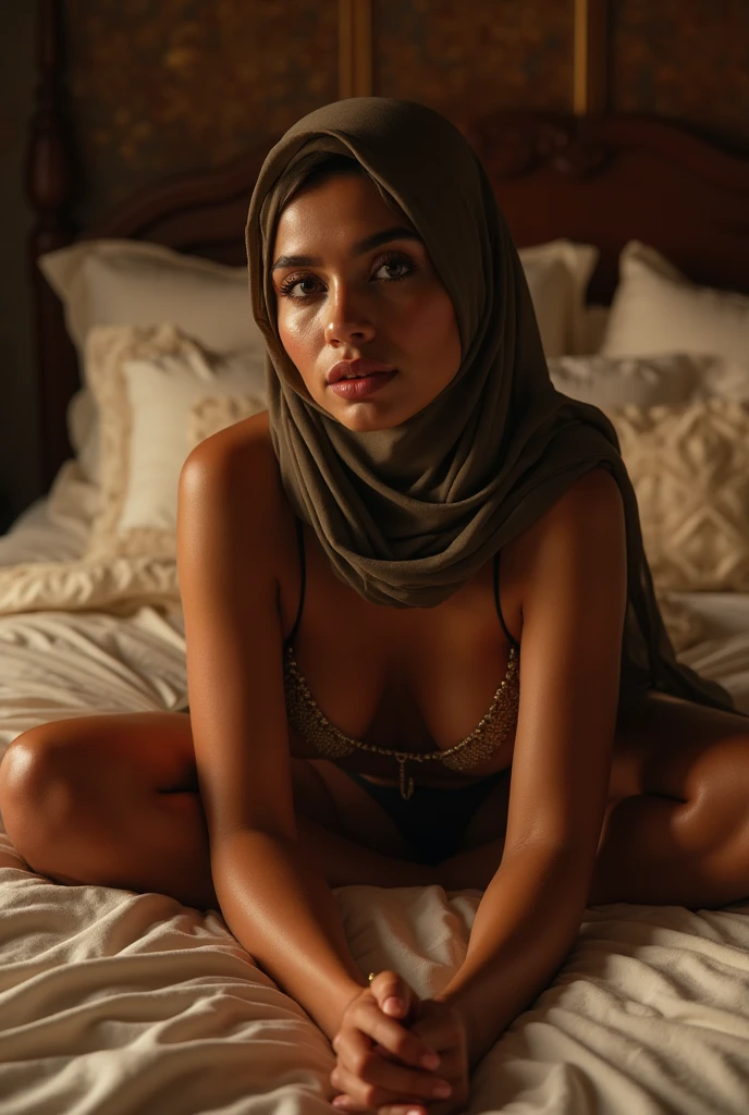 (masterpiece, best quality), (Sexy female k pop dancer is bound as a slave:1.6)(Tall and slender:0.8),Set in a medieval fantasy world:1.0、 ( in mat:1.3), night, Detailed aspects, very attractive:1.0,
((Sleeping with mouth open:1.5))
Medium breast:1.4
(Closing her eyes, she wants to sleep:1.6)
necklace:1.4
,open mouth with pain:1.5,
Exposed armpits:1.0 (medium Breasts:1.0)、 (Legs slightly open :1.0). full-body shot:1.3 Side breasts exposed:1.5, ((wearing hijab)), (( in the mat, in the middle of ricefield plantation))