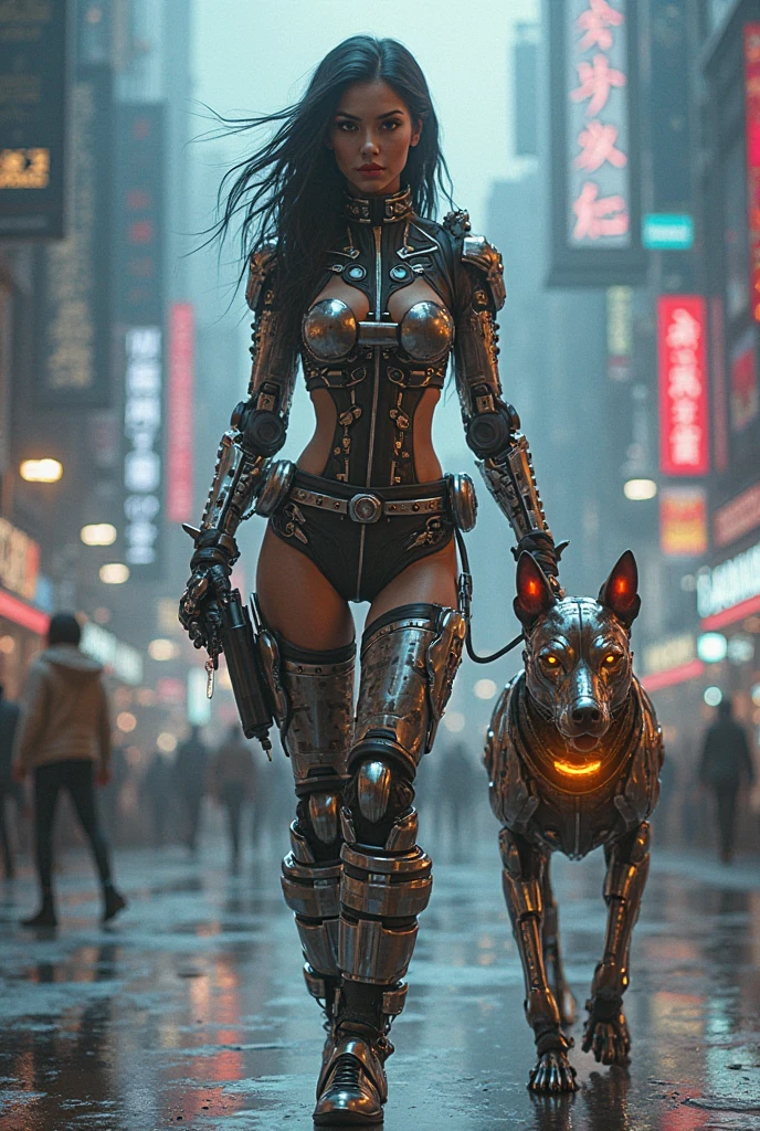 guerreiro espacial cyberpunk com roupa metalica prateada estilo 3d hiperealistic --auto --s2