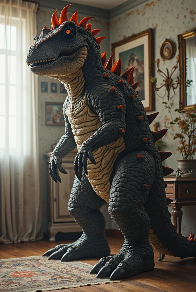 dinosaur Wearing American clothes denim --auto