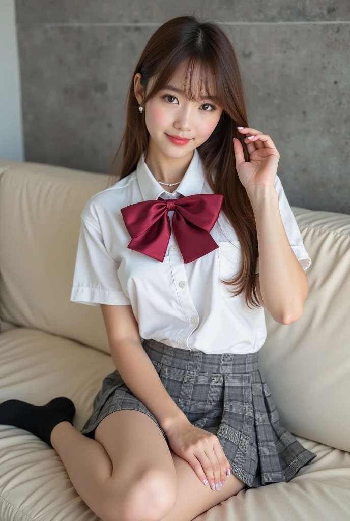 Leopard Beastman、Colossal tits、Thick makeup、masterpiece,top-quality, 超A high resolution, Woman,(((((a junior high school student))))),(((Okappa))),(校服),((Beautiful hair and beautiful big eyes)), A smile、(((Show panties ))),(Lift your chest yourself)、(((Show panties )))、((skirt lift by yourself)))、(lifted by self)、Focus of the female genital organs、red blush、Smile,High contrast, (Photorealsitic:1.4),Looking at the camera,(Flash photography)、Bet、Open the crotch、Spread your legs、Detailed crotch、Show off female genitalia、Put out the、Pink hair、a pixie cut、Black panties