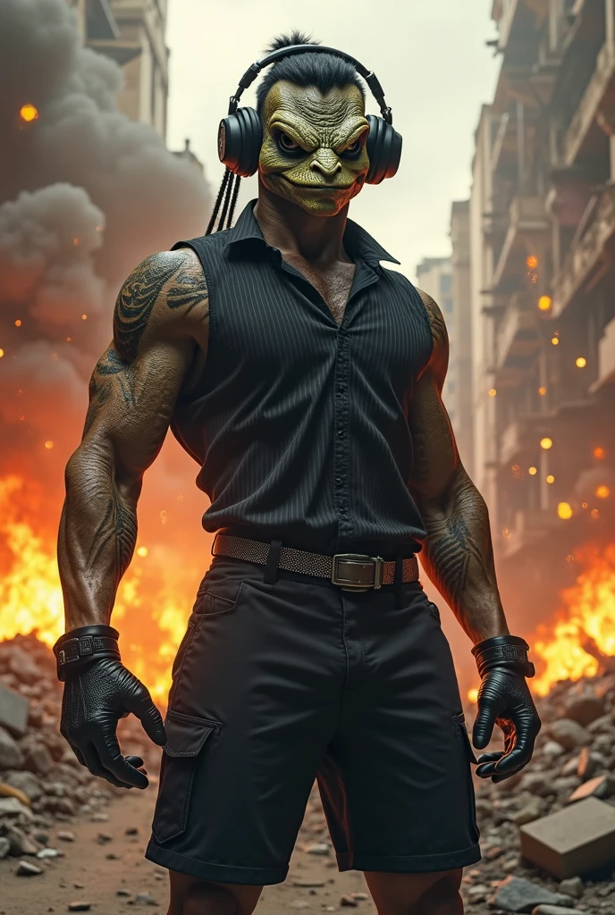 ((melhor qualidade)), ((ultradetailed)), ((obra-prima)), fotografia, cena: cidade moderna, tema: anthropomorphic animal mafia, personagem: chacal, allure: Sporty robotic arms and a gold necklace, action: Shooting stance with a sniper rifle, outros elementos da cena: Spacious abandoned warehouse with training targets behind the character, perspectiva: estilo realista, resolution: 4K.