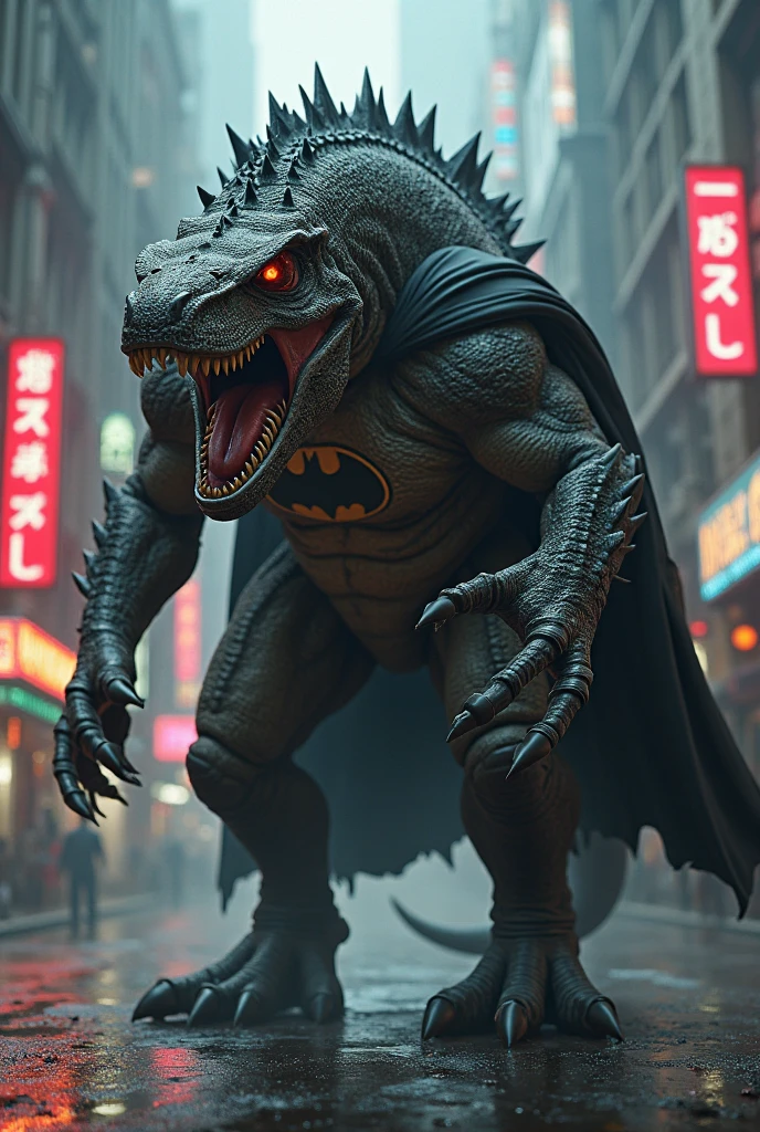 Batman looking like a crocodile
