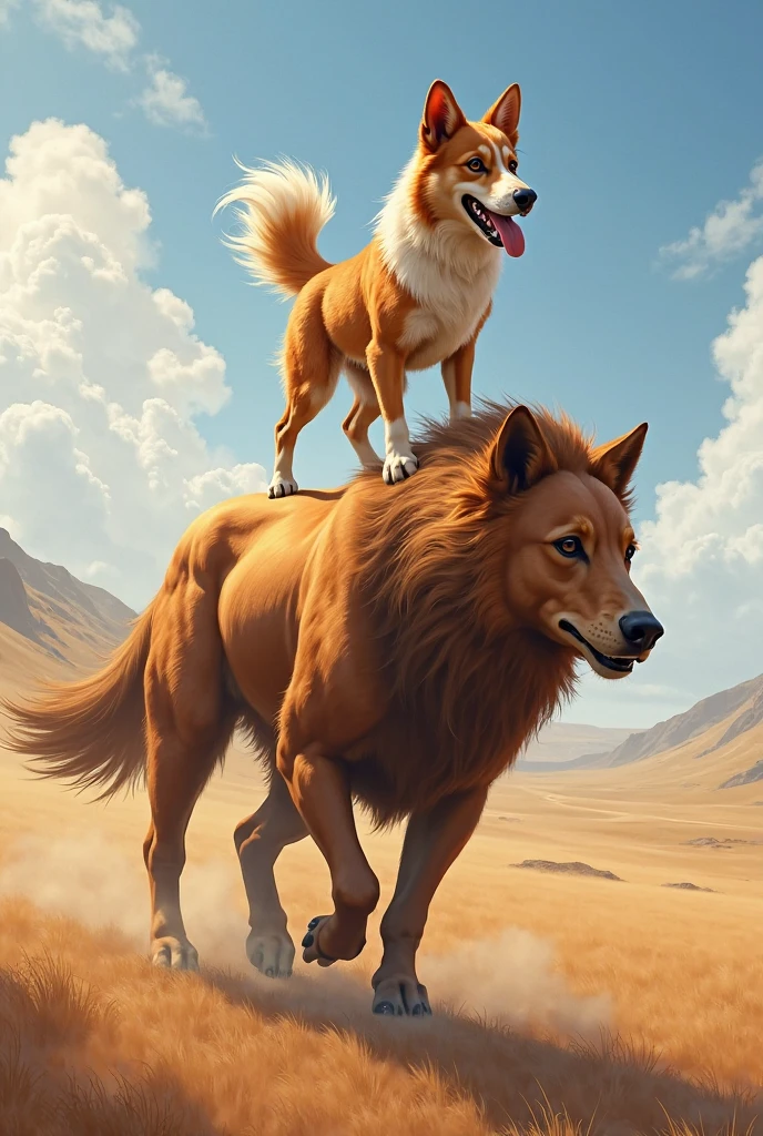 A Ceberus jumping rope on top of a mountain --auto