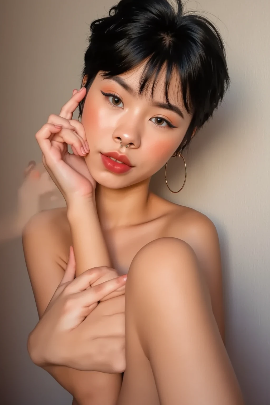 (Browsing Caution:1,4),Mix 4, (8k, RAWphotograph, Highest quality, Tabletop: 1.45), (Realistic, Realistic: 1.37),illumination, night, プロのillumination, photographn mapping, Radio City, Physically Based Rendering, Gradient Brunette, 高品質のphotograph, High resolution, 1080P, (Detailed facial depiction), (Detailed description of the hand), (Delicate CG), Extreme light and shadow, Rich details, (Detailed facial features), (Highest quality), Look in front of you, Highly detailed face, Highly detailed lips,  超High resolution, (truth: 1.4), photograph, 1 Girl, [(sad)],  , Thin limbs, movie, Cool pose, I Cup, Highest qualityな完璧なボディ, photographのような, (1 Girl: 1.3), Perfect balance, (Huge, Perfect breasts, Areola),(Realistic, Realistic:1.37),One Girl, Cowboy Shot,Professional Lighting, Photon Mapping, Radio City, RAWphotograph、(Realistic:1.4)、Octane Rendering、Complex 3D rendering with ultra-detail, Studio Soft Light, Rim Light, Crisp details, Super detailed, Realistic skin texture, detailed aspects, Beautiful details in the eyes, Highly detailed CG Unity 16k wallpaper, Compensate, (Detailed Background:1.2),Highest quality, 超High resolution, Tabletop, One Girl, One Girl,alone, Upper Body,Show Viewer, White Background, Bobcut, short hair, Multicolored Hair, Compensate , Lips parted, Black Lips, eyeliner, Gothic, Goth Girl,((Multicolored Hairの色:1.4)),(((Completely naked))),(((nsfw))),((Small breasts:1.2)),(((nsfw))),
