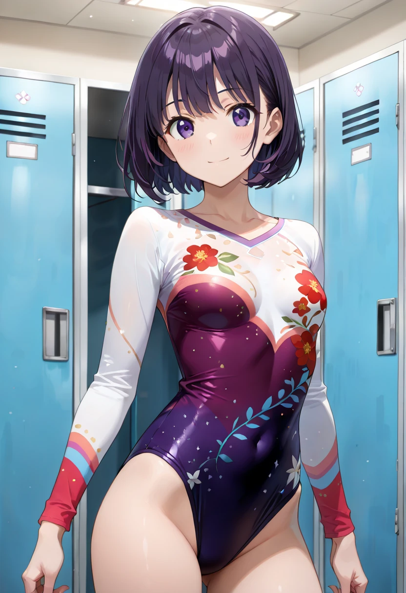 expensivequality illustration, masterpiece, Very delicate and beautiful, Attractive girl,(Gymnastics leotard, Floral print leotard,Long sleeve leotard with glittery embellishments,expensive_Leg leotard,athletic leotard,tight-fitting leotard,Rainbow gradient leotard),thin,Slender body,slim,expensive school,Gymnasium background,Gymnastics Club,Gymnast,Princess, Beautiful Eyes,A light smile,(masterpiece, Highest quality:1.2), expensiveres, 非常に詳細な CG ユニティ 8K 壁紙, Perfect lighting, colorful, ultra-expensive res,4K,Super detailed, photograph, 8K, High resolution, 17 years old,
