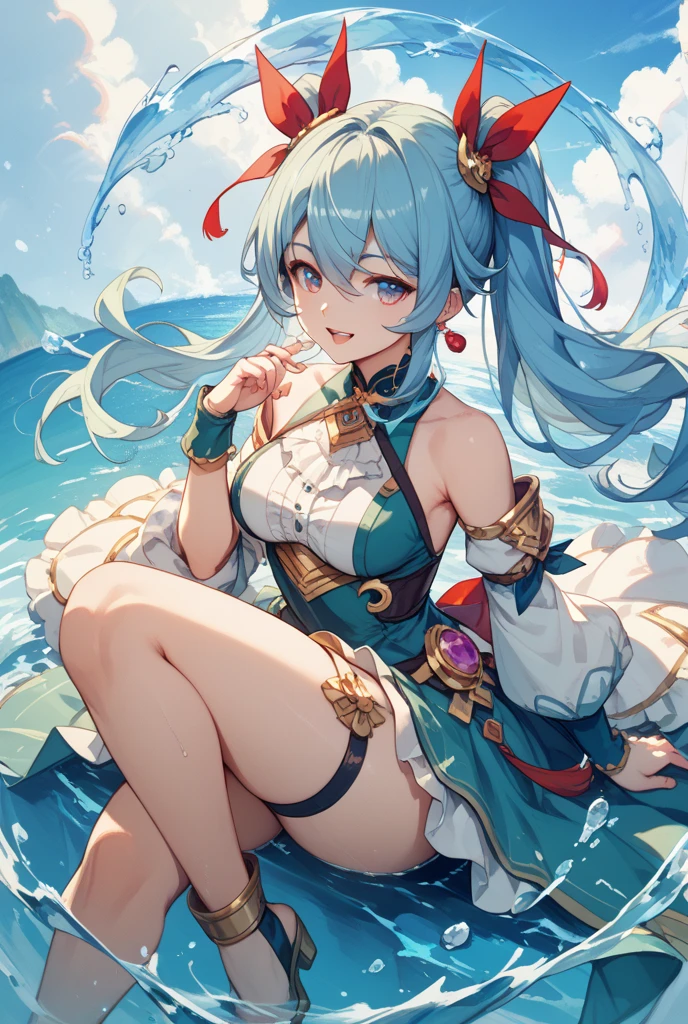 natta,themoon,game scenes,Ancient Chinese palaces are located above the clouds,Surrounded by clouds,Teenage girl,having fun,glazed tiles,lanterns,sheer transparent clothes,glyptic,((Color ink)),( (Splash ink ) ), ((Splash ink) ink})), tmasterpiece,high high quality,Beautiful graphics,high detal
