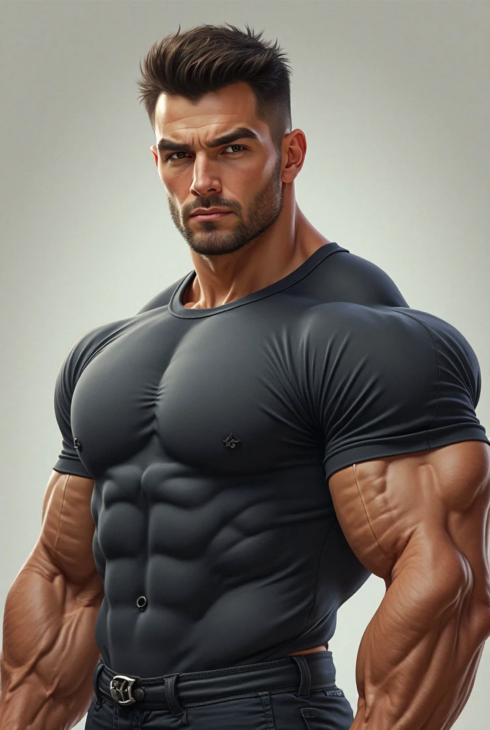 create a strong man without a shirt