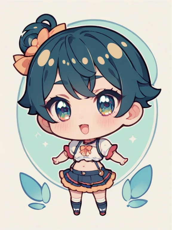photoRealstic、baby doll, standing in front of the painting、Swimwear、Laughing Face、Drops of water on the cheeks、Take an extended posture、by Sengai、pixiv、rococo、Dollfi Dream、Watercolor Nendoroid、(High Definition Drawing)、Flowing iridescent silk、Nendroid、Up the face、There are also flowers in front of the nendroids、morning glory petals、season!!: 夏☀ 🍂 朝顔