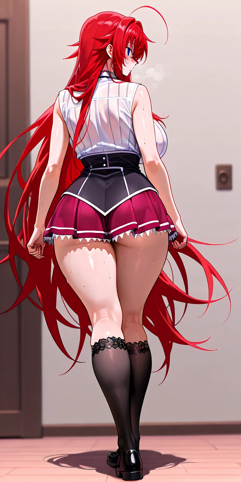 1chica, rias gremory, desnuda, anime, high school dxd, desnudas, sin bragas, sin sosten, sin ropa, completamente desnudas, de rodillas, Showing the butt to the viewer, vajina expuesta, ano expuesto, pechos expuestos, , ano visible chica 1 piliroja, acostada boca abajo, pelo rojo, ojos azules,