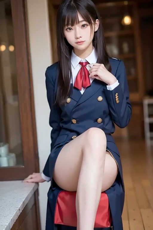 ulzzang-6500-v1.1, (raw photo:1.2), (photorealistic:1.4), beautiful detailed girl, very detailed eyes and face, beautiful detailed eyes, ridiculous, incredibly ridiculous, huge file size, super detailed, high resolution, very detailed, best quality, masterpiece, kemomimi, ((Japanese girls' high school uniform)), illustration, very detailed, CG, unified, 8k wallpaper, amazing, Fine details, masterpiece, best quality, very detailed CG uniform 8k wallpaper, light on face, cinematic lighting, 1girl, , ((no panties)), ((dynamic pose))), (camel toe), (half), (pantyhose), (knee-bending leg sitting))